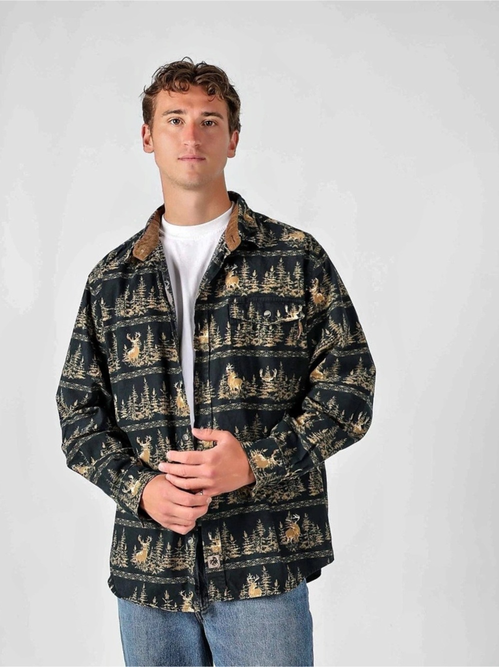 Legendary Whitetails Vintage Camp Print Flannel Button-Down